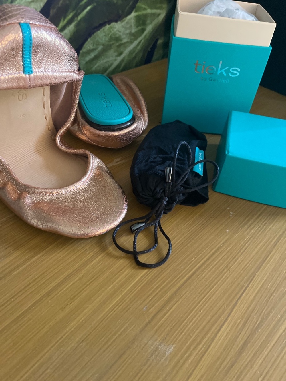 Tieks Rose Gold Glam Italian Leather ballet flats